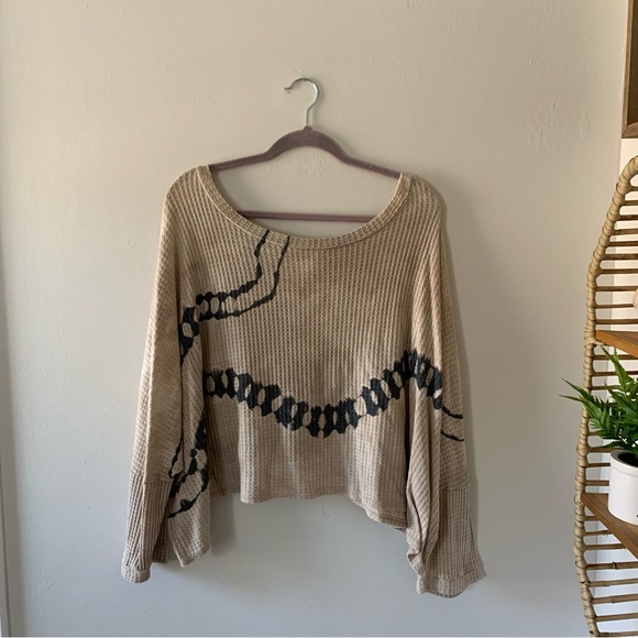 FANTASTIC FAWN | tie dye waffle knit top - Picture 2 of 5